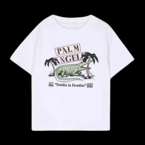 Palm Angels Kids Croco Trouble T-Shirt 'White'