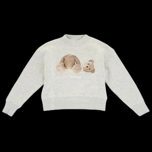 Palm Angels Kids Broken Bear Sweatshirt 'Grey'
