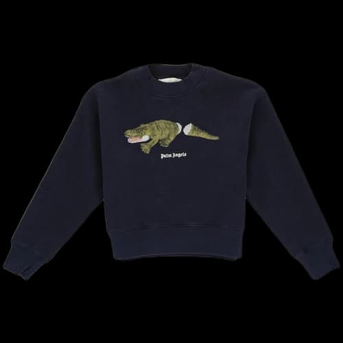 Palm Angels Kids Crocodile Crewneck 'Navy/Green'