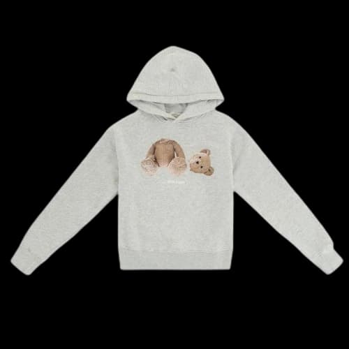 Palm Angels Kids Bear Hoodie 'Grey'