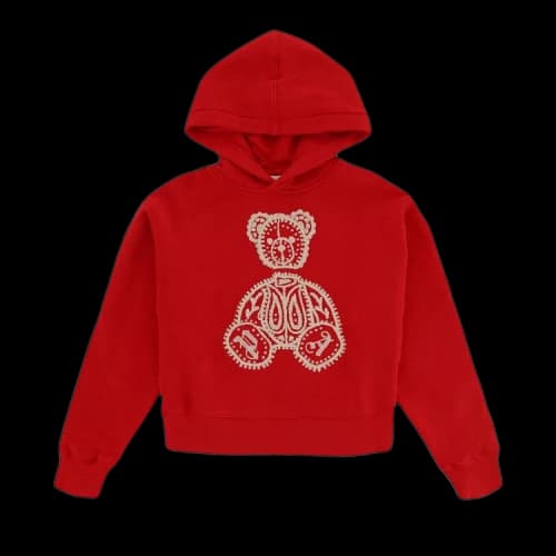 Palm Angels Kids Bear Hoodie 'Red/White'