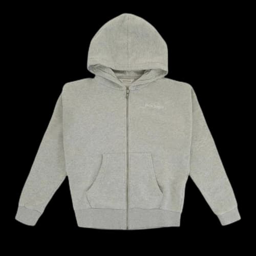 Palm Angels Kids Classic Overlogo Zip Up Hoodie 'Melange'