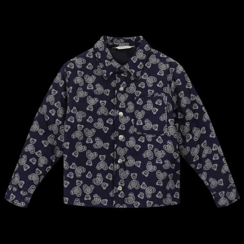 Palm Angels Kids Bear Logo Padded Jacket 'Navy/White'