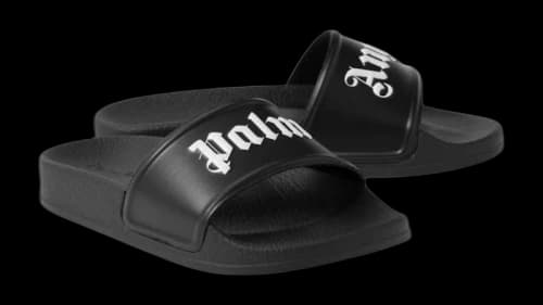Palm Angels Logo Pool Slides Black (TD)