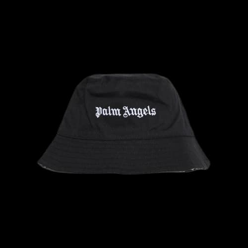 Palm Angels Kids Logo Damier Double Bucket Hat 'Black/White'