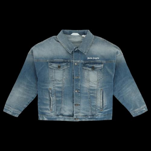 Palm Angels Kids Logo Denim Jacket 'Blue/White'