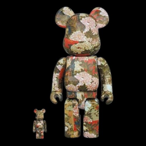 Bearbrick Ito Jakuchu Peony Poultry Drawing 100%&400% 'Green Pink Red'