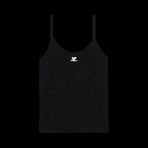 Courrèges Rib Knit Tank Top 'Black'