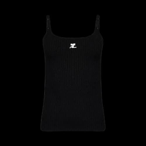Courrèges Reedition Knit Tank Top 'Black'