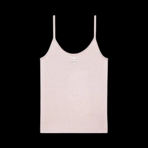 Courrèges Reedition Knit Tank Top 'Pale Pink'
