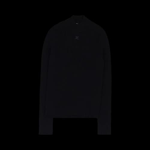 Courrèges Reedition Mockneck Sweater 'Black'