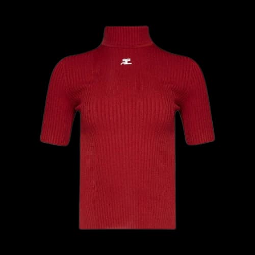 Courrèges Reedition Knit Short-Sleeve Jumper 'Red'