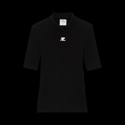 Courrèges Reedition Knit Short-Sleeve Jumper 'Black'