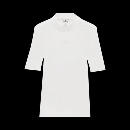 Courrèges Short-Sleeve Rib Knit Sweater 'Heritage White'