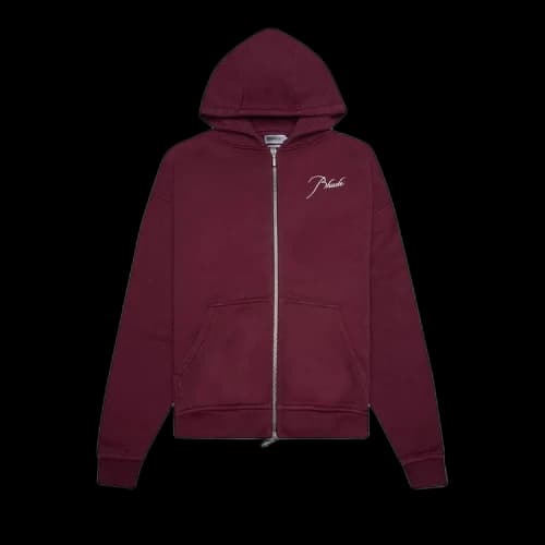 Rhude Zip Up Hoodie 'Maroon'