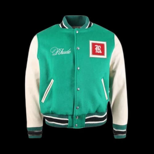Rhude Tile Varsity Jacket 'Menthol/Creme'