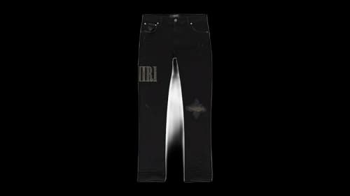 AMIRI Kids' Camo Applique Denim Jeans Black