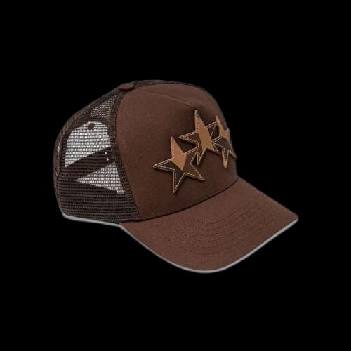 Amiri Three Star Trucker Hat 'Shitake'