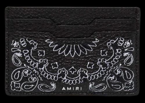 AMIRI Pebbled Bandana Card Holder Black
