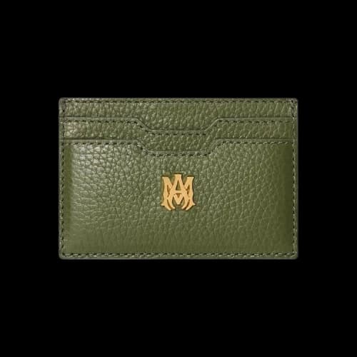 Amiri Pebbled MA Plate Bifold Wallet 'Olive'