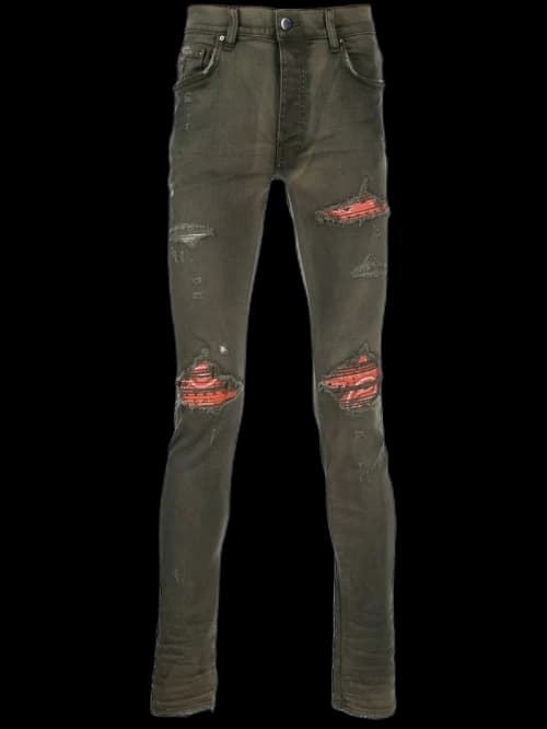 AMIRI Bandana Skinny Jeans Black
