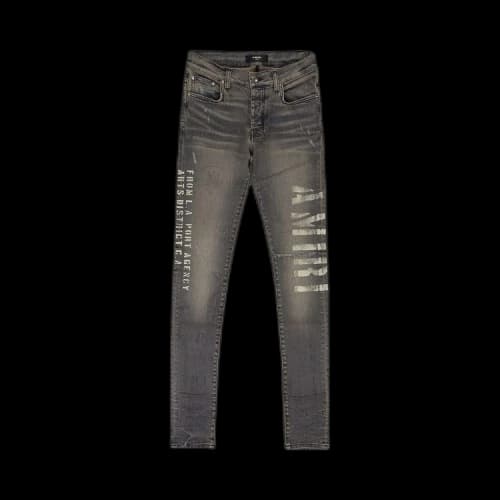 Amiri Military Stencil Skinny Jeans 'Grey'