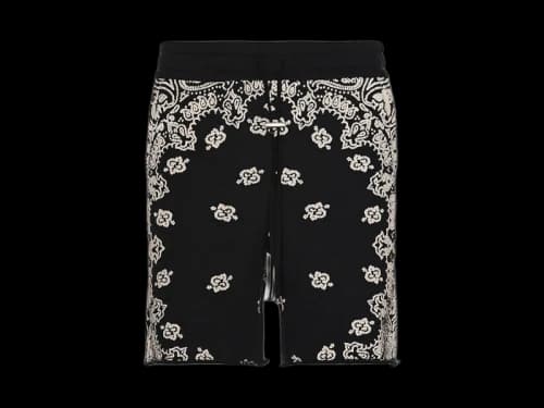 AMIRI Bandana Bleach Shorts Black