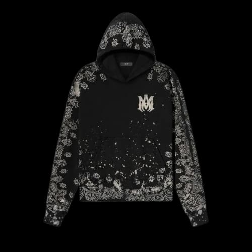 Amiri Bandana Bleach All Over Hoodie 'Black'