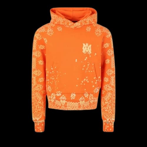 Amiri Bandana Bleach All Over Hoodie 'Orange'