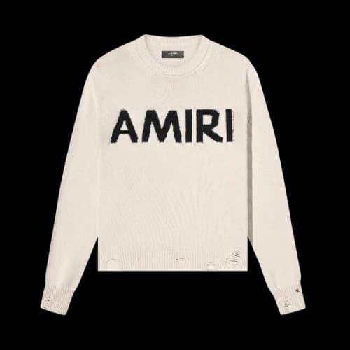Amiri Eyelash Logo Crew 'Alabaster'