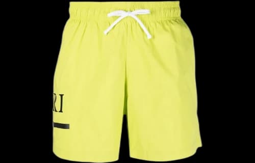 AMIRI MA Bar Logo Swim Trunks Lime