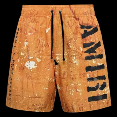 AMIRI Stencil Military Swim Shorts Orange