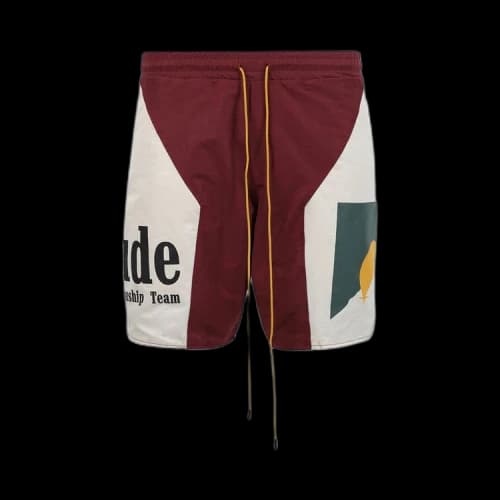Rhude Panel Logo Short 'Maroon/White'