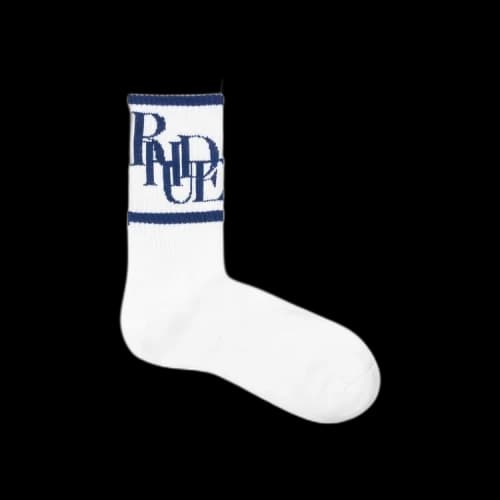 Rhude Scramble Logo Sock 'White/Navy'