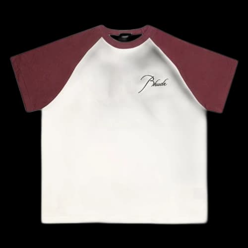 Rhude Logo-Embroidered Cotton T-Shirt 'Bordeaux/White'