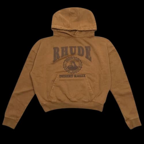 Rhude Cropped Desert Valley Hoodie 'Camel'