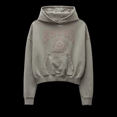Rhude Cropped Desert Valley Hoodie 'Elephant'