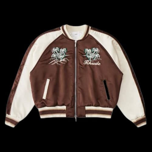 Rhude Crepe Satin Souvenier Jacket 'Brown/Cream'