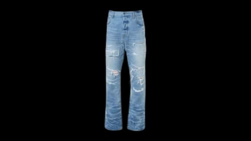 AMIRI Aloha Patch Straight Fit Faded Indigo Blue Jeans Blue
