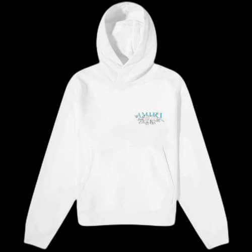 AMIRI Floral Logo Hoodie White