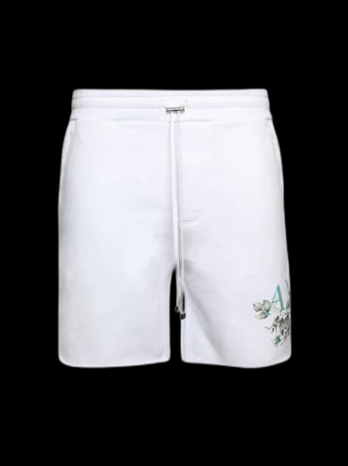 AMIRI Floral Logo Sweat Shorts White