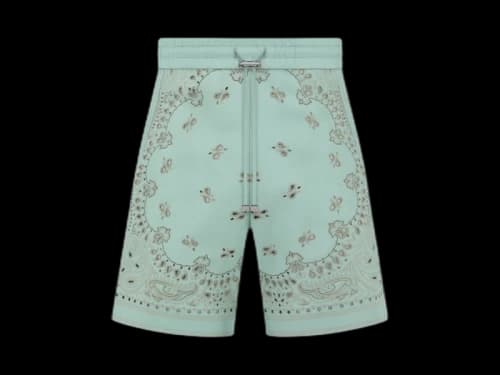 AMIRI Leather Bandana Shorts Mint