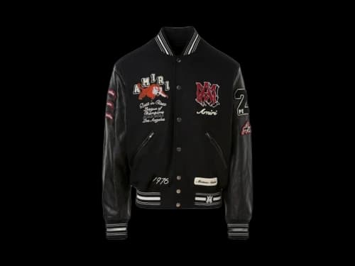 AMIRI Vintage Patch Varsity Jacket Black