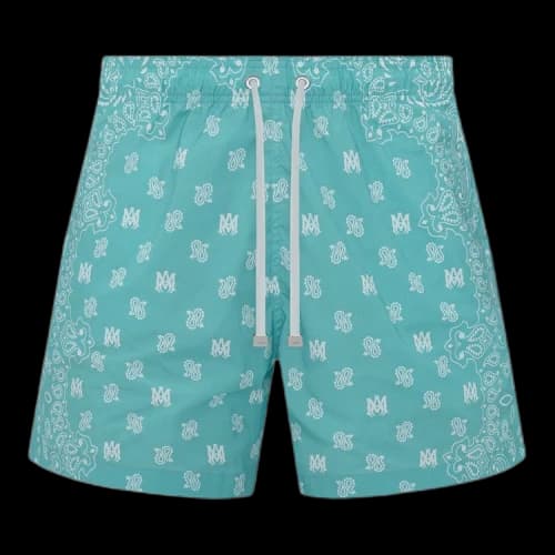 Amiri Bandana Paisley Swim Trunk 'Aqua'