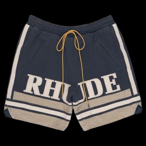 Rhude Embroidered Logo Short 'Black/Khaki'