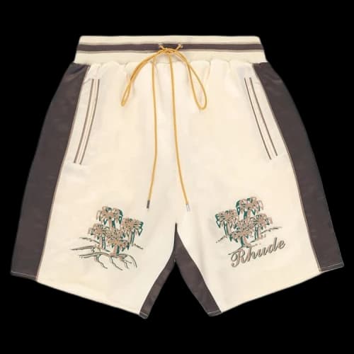 Rhude Satin Souvenier Short 'Ivory/Brown'