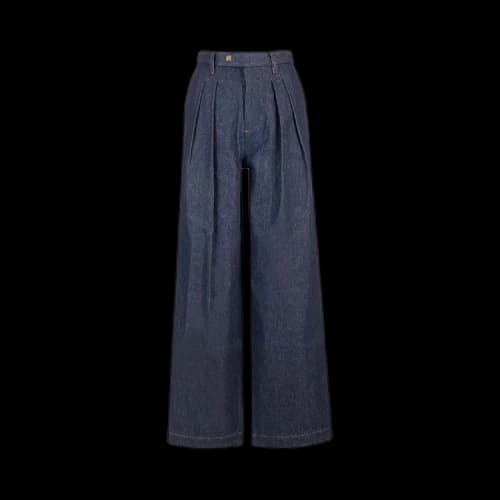 Amiri Wide Leg Double Pleated Pant 'Indigo'
