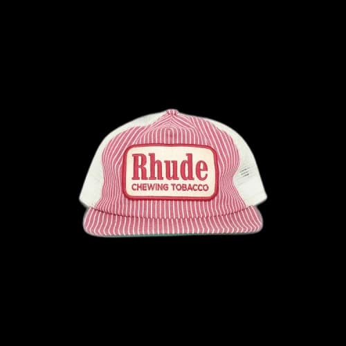 Rhude Striped Tobacco Trucker Hat 'Red/Offwhite'