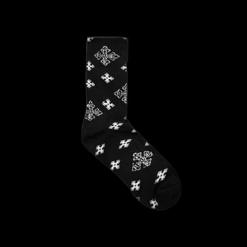 Rhude Cross Paisley Jacquard Socks 'Black/White'