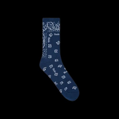 Rhude Bandana Jacquard Sock 'Navy/White'